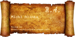 Michl Alinka névjegykártya